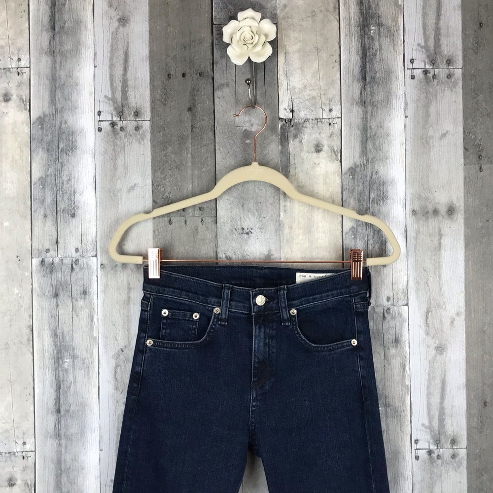 Rag & Bone Indigo Embroidery 10” Crop Flare Sz 25 - Picture 5 of 8